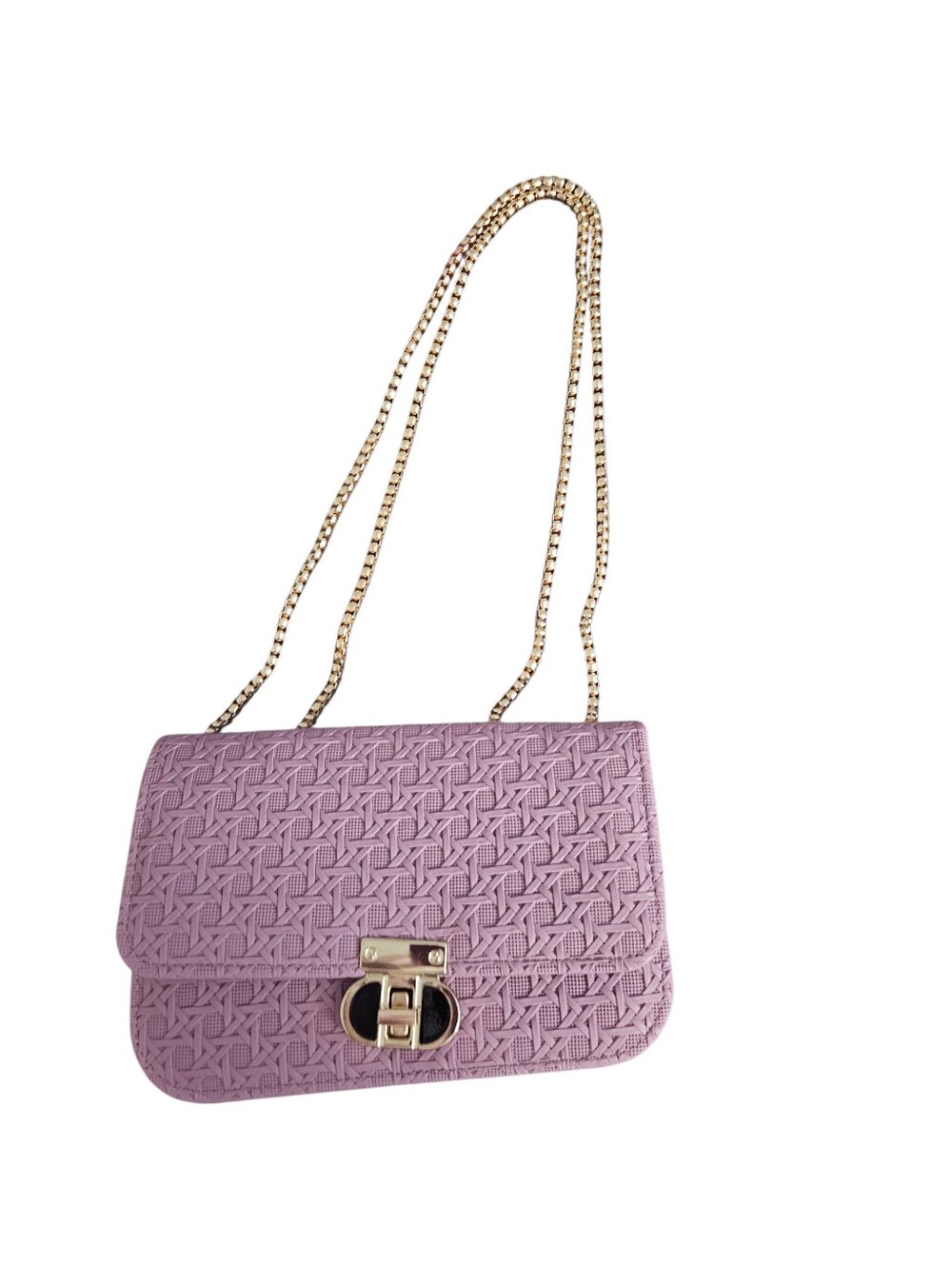 New Small Lavender Handbag With A Gold chain
